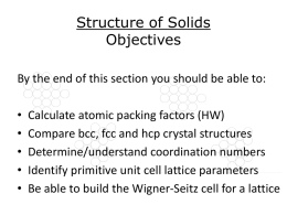 Structure of Solids - West Virginia University