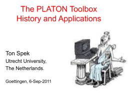 PLATON, A set of Tools for the Interpretation of