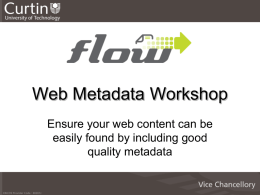 Web Metadata Workshop