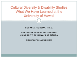 Multicultural Issues in Disability Studies