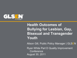Health Outcomes of Bullying for Lesbian, Gay, Bisexual and