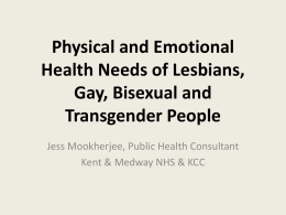 Physical and Emotional Health Needs of Lesbians, Gay