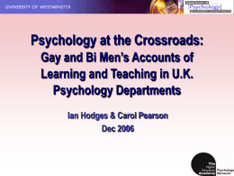 Psychology at the Crossroads: Gay and Bi Men’s Accounts of