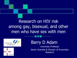 Research on HIV risk among gay and bisexual men: 2006