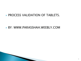 Process validation - PARAS'S PHARMACY WORLD