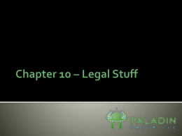 Chapter 10 – Legal Stuff