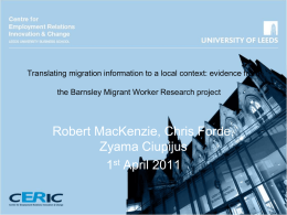 Findings from the Migrant Worker Research Project