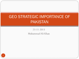 Geo STRATEGIC IMPORTANCE AND FOREIGN POLICY OF …