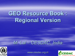 GEO Resource Book : Regional Version