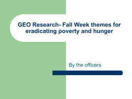 GEO Research- Fall Week themes for eradicating poverty and