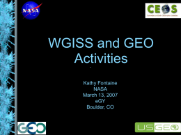 WGISS and GEO Activities