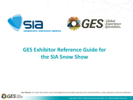 GES Exhibitor Reference Guide for the SIA Snow Show