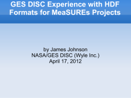GES DISC Experience with HDF Formats for MeaSUREs Projects