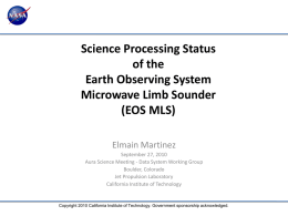 Status of EOS MLS Science Data Processing