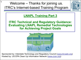LNAPL Training Part 3 Technical Regulatory Guidance