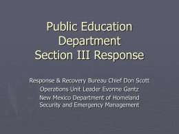 Section III Response - Public Education Department