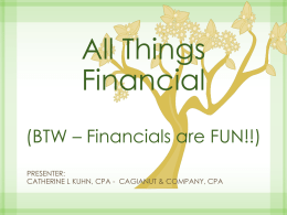 Financials are FUN!!