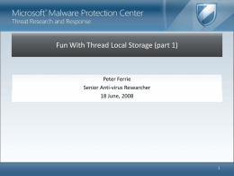 Fun With Thread Local Storage (part 1)