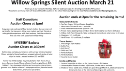 Willow Springs Silent Auction March 21 Thank you to our