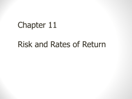 Chapter 4 - Risk and Rates of Return