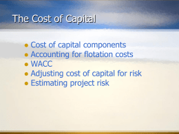 Chapter 9 THE COST OF CAPITAL