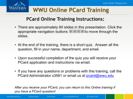 WWU Online PCard Training