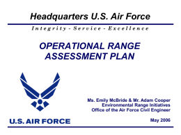 Air Force Operational Range Assessment Plan