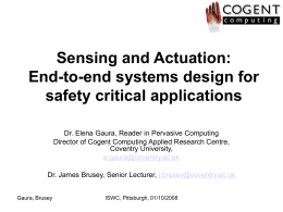 Emerging networked sensing and actuation technologies: end