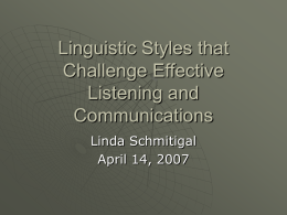 Linguistic Styles that Challenge Effective Listening and
