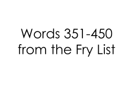 Words 351-450 from the Fry List