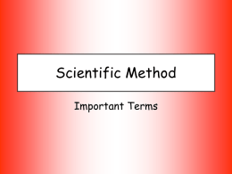 Scientific Method - Mr. Jones's Science Class