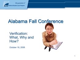 Verfication Presentation AASFAA Conference