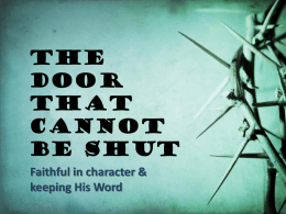DOOR THAT CANNOT BE SHUT