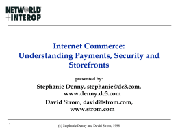 Internet Commerce: Understanding Payments, Security and