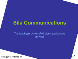 Sila Communications - Cell Broadcast Forum