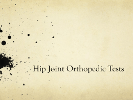 Hip Joint Orthopedic Tests