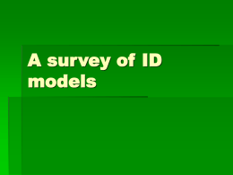 A survey of ID models - Instructional design