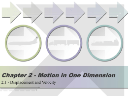 Chapter 2 - Motion in One Dimension