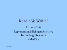 Readin’& Writin’ - Michigan's Integrated Technology