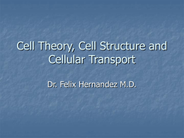 Cell Theory, Cell Structure and Cellular Transport