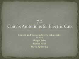 8.2. China’s Ambitions for Electric Cars