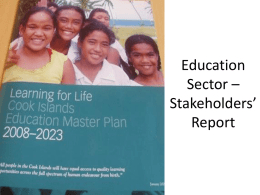 Education Sector – Stakeholders’ Report