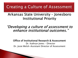 Creating a Culture of Assessment