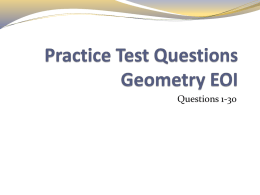 Practice Test Questions Geometry EOI