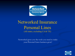NIA Personal Lines - Networked Insurance Agents