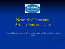 NIA Personal Lines - Networked Insurance Agents