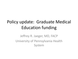 GME Funding “Reform” and Outpatient Resident Education