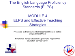 The Revised English Language Proficiency Standards (ELPS