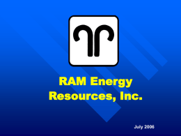 RAM Energy, Inc.