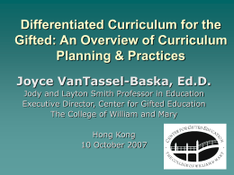 Designing Effective Curriculum for Gifted Learners: Key